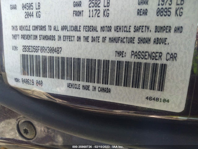 Dodge Intrepid Es 1994 2B3ED56F0RH300487 Image 10