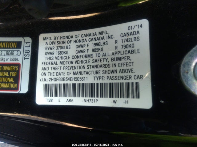 Honda Civic Coupe Lx 2014 2HGFG3B54EH505611 Image 9