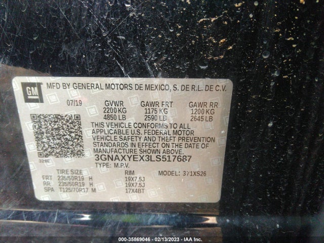 Chevrolet Equinox Premier 2020 3GNAXYEX3LS517687 Image 11