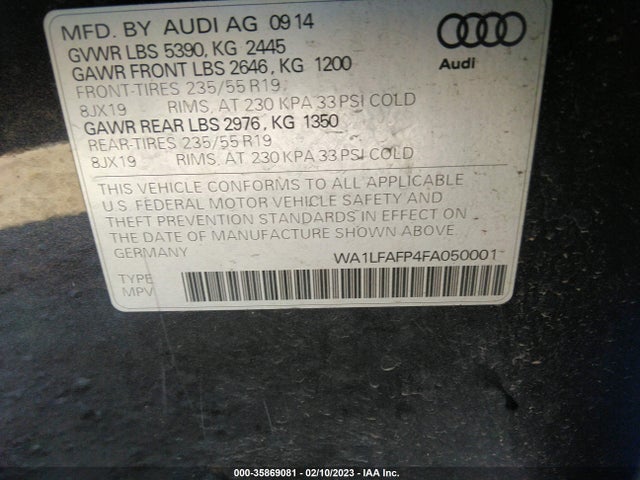 WA1LFAFP4FA050001 Audi Q5 Premium Plus