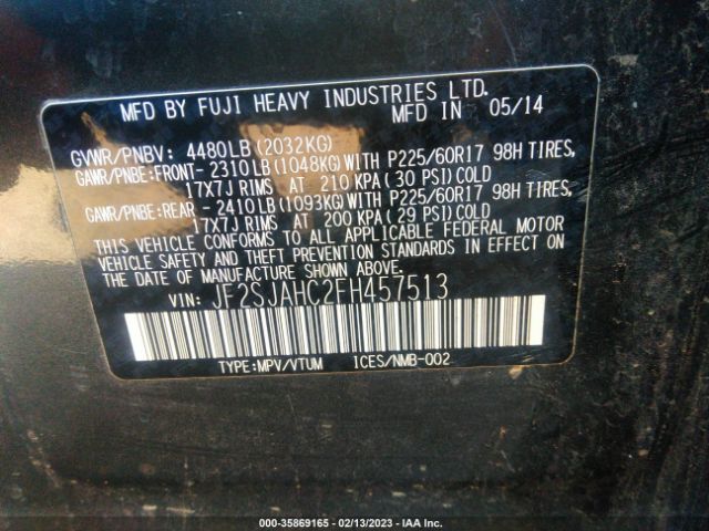 JF2SJAHC2FH457513 Subaru Forester 2.5i Limited