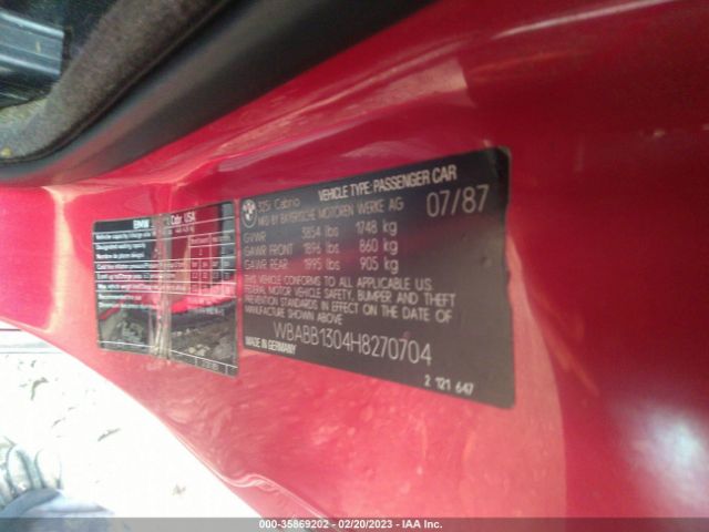 WBABB1304H8270704 BMW 325 I