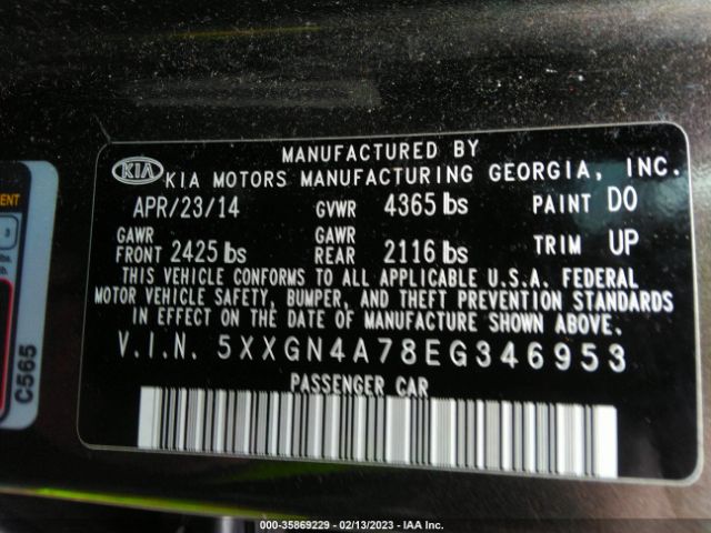 5XXGN4A78EG346953 KIA OPTIMA EX