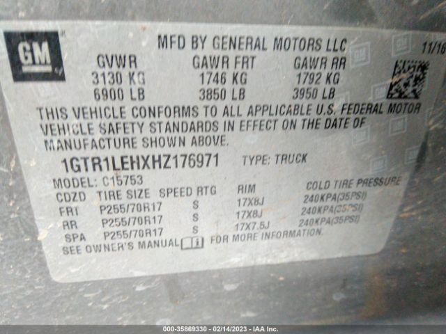 1GTR1LEHXHZ176971 GMC SIERRA 1500