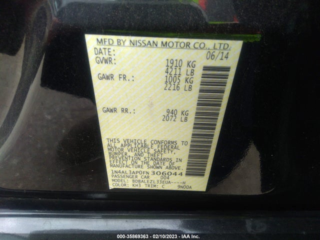 Nissan Altima 2.5 S 2015 1N4AL3AP0FN306044 Image 10