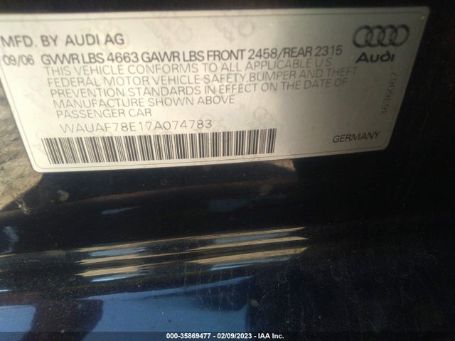 WAUAF78E17A074783 Audi A4 2.0T