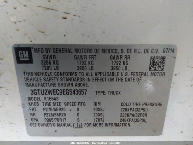 3GTU2WEC9EG543657 GMC Sierra 1500 Denali