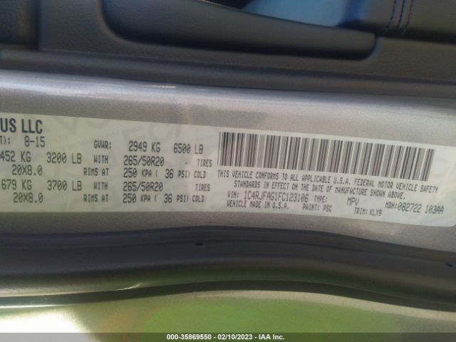 1C4RJFAG1FC123106 Jeep Grand Cherokee Altitude