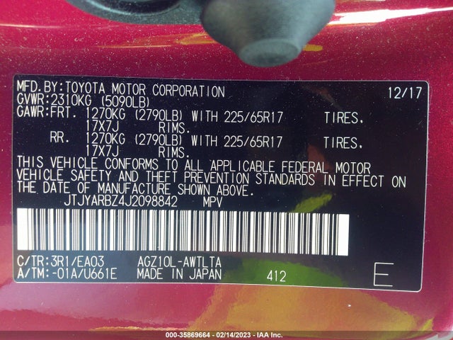 JTJYARBZ4J2098842 Lexus Nx Nx 300