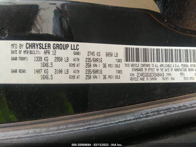 Dodge Grand Caravan Se 2012 2C4RDGBG6CR348443 Image 10