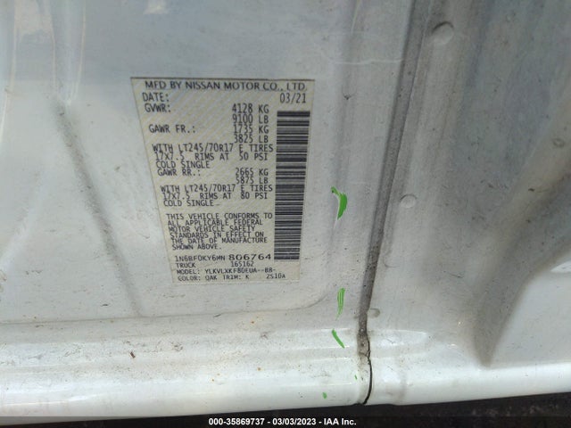 2021 Nissan NV, VIN: 1N6BF0KY6MN806764