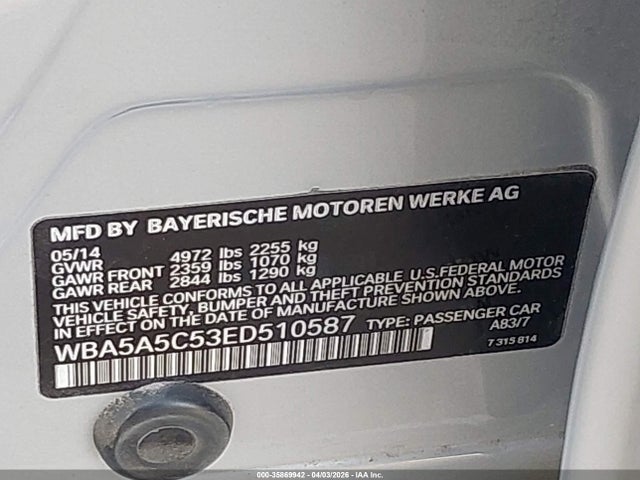 2014 BMW 528I WBA5A5C53ED510587 Photo 8