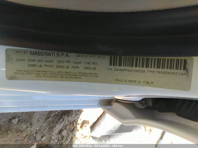 ZAM56PPA2E1082029 Maserati Quattroporte Gts
