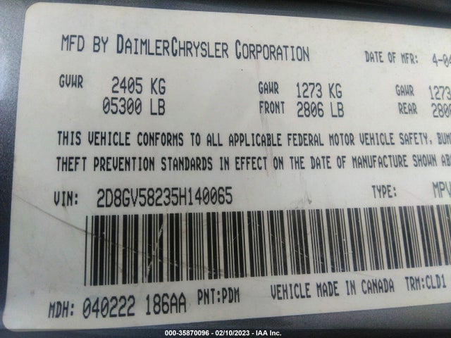 Dodge Magnum Rt 2005 2D8GV58235H140065 Image 10