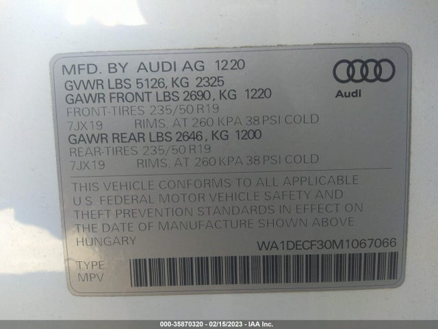 WA1DECF30M1067066 Audi Q3 S Line Premium