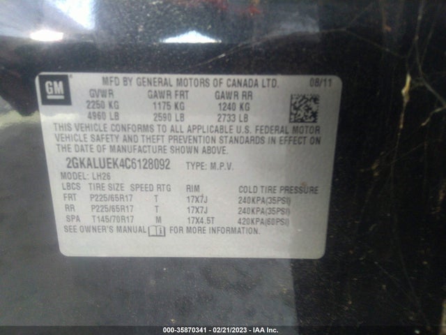 2012 GMC TERRAIN SLT-1 VIN: 2GKALUEK4C6128092