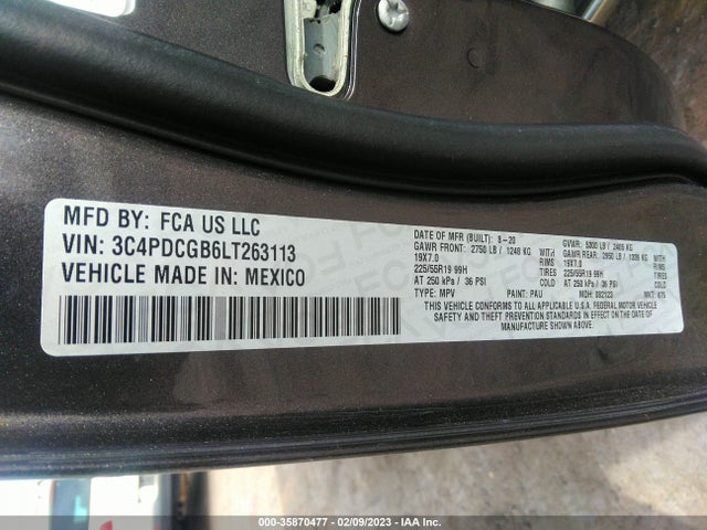 Dodge Journey Crossroad 2020 3C4PDCGB6LT263113 Image 10