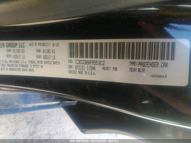 Chrysler 200 S 2015 1C3CCCBG0FN551612 Image 9