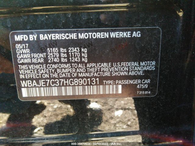 WBAJE7C37HG890131 BMW 5 Series 540i Xdrive