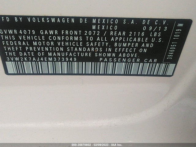 3VW2K7AJ4EM373949 Volkswagen Jetta Sedan S