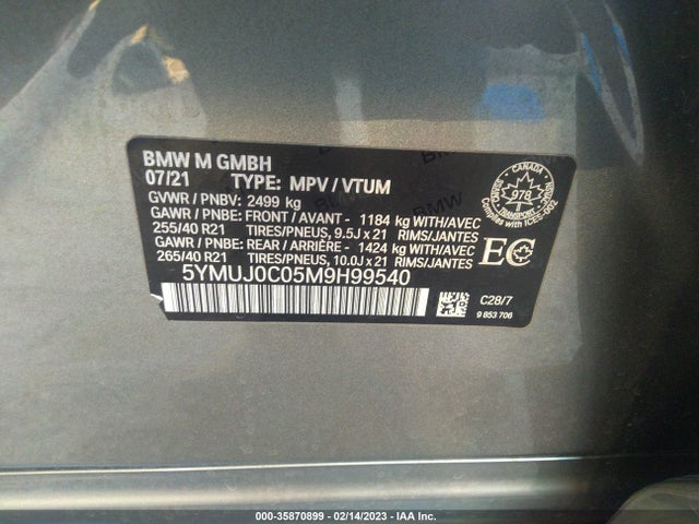 2021 BMW X4, VIN: 5YMUJ0C05M9H99540