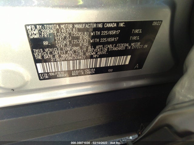 Toyota RAV4 LE 2022 2T3G1RFV9NC308422 Image 10
