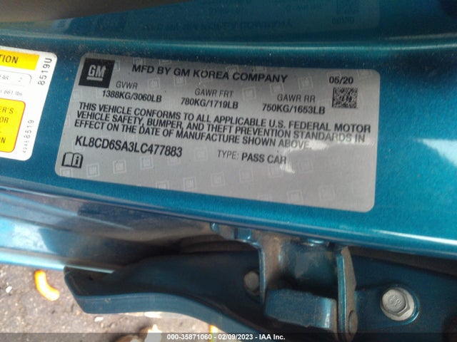Chevrolet Spark Lt 2020 KL8CD6SA3LC477883 Image 9