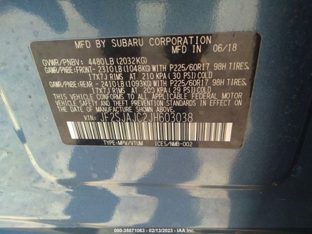 JF2SJAJC2JH603038 Subaru Forester Limited