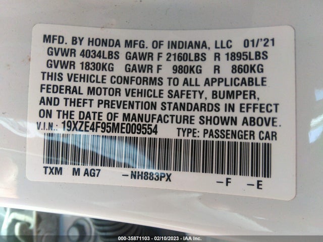2021 Honda Insight, VIN: 19XZE4F95ME009554