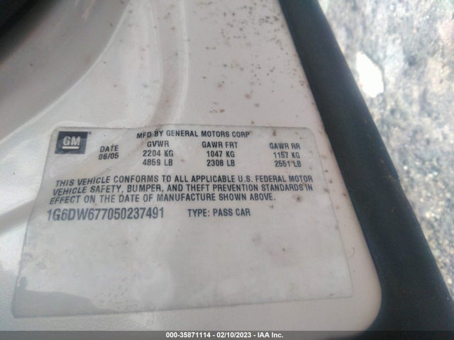 Cadillac STS 2005 1G6DW677050237491 Image 9