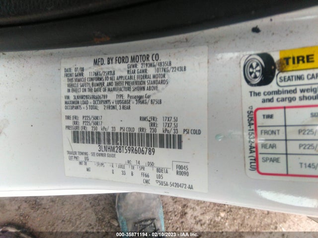 Lincoln MKZ 2009 3LNHM28T59R606789 Image 11