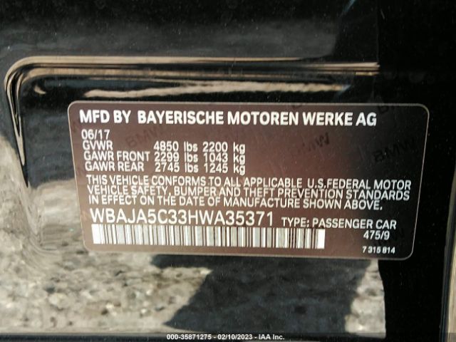 WBAJA5C33HWA35371 BMW 5 Series 530i