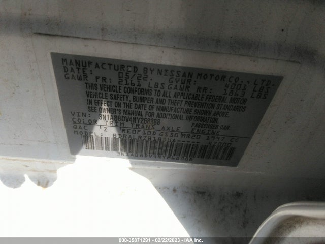 Nissan SENTRA SR 2022 3N1AB8DV4NY268388 Image 10