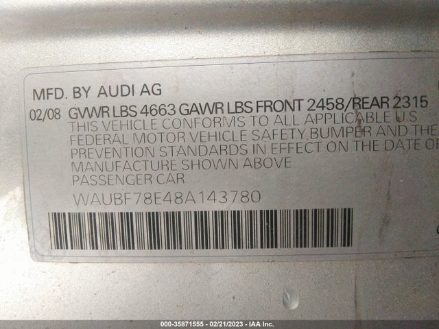 WAUBF78E48A143780 Audi A4 2.0t/se 2.0t