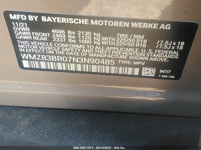 WMZ83BR07N3N90485 Mini Countryman Cooper S