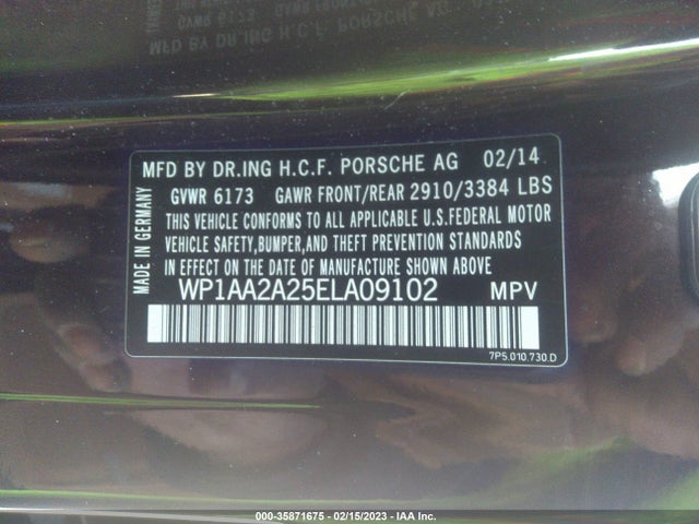 2014 Porsche Cayenne, VIN: WP1AA2A25ELA09102