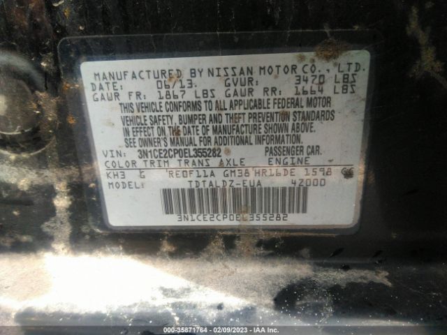 3N1CE2CP0EL355282 Nissan Versa Note Sv
