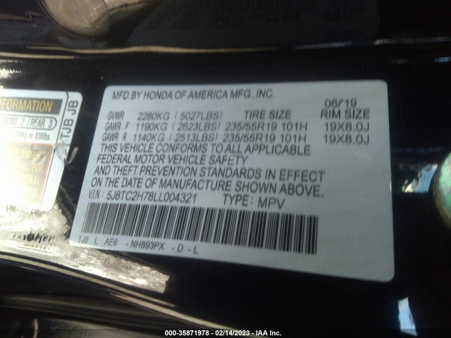 Acura RDX 2020 5J8TC2H78LL004321 Image 10