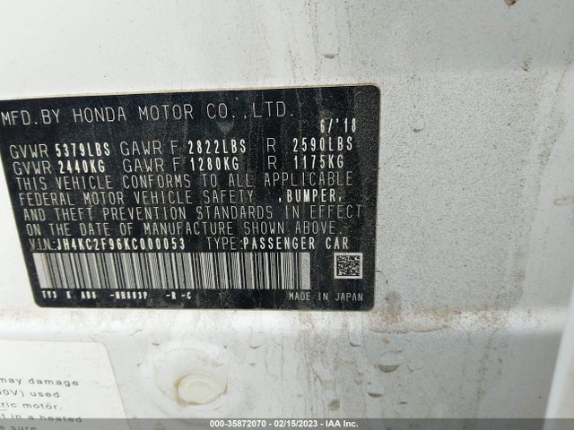 2019 Acura RLX, VIN: JH4KC2F96KC000053