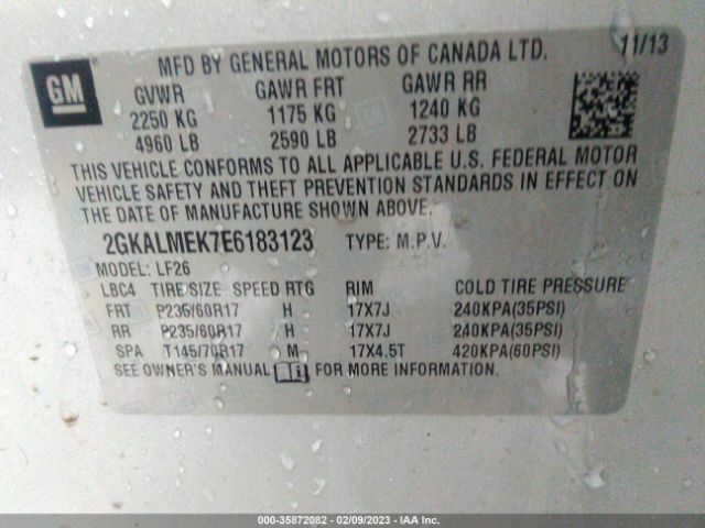 2GKALMEK7E6183123 GMC Terrain Sle