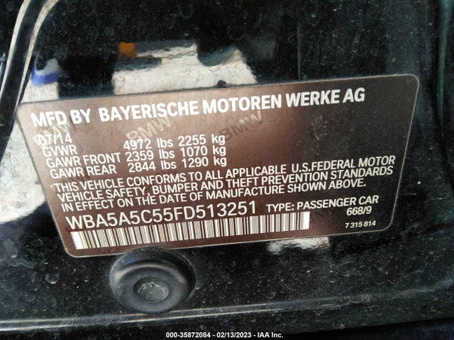 BMW 5 Series 528i 2015 WBA5A5C55FD513251 Image 9
