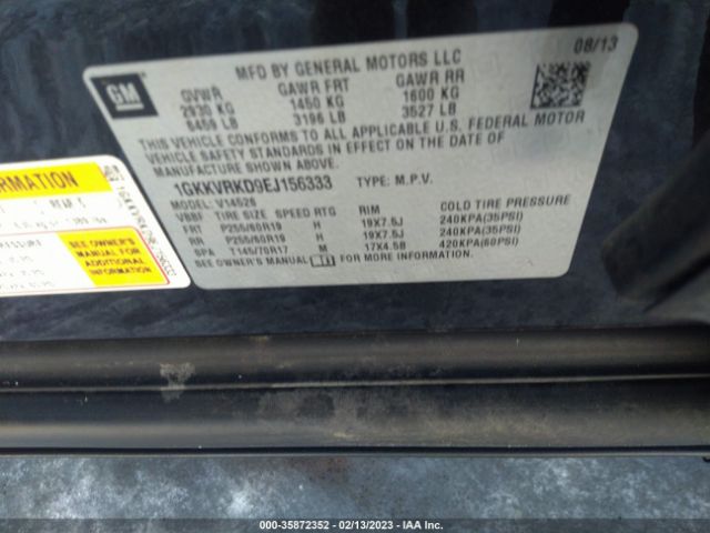 1GKKVRKD9EJ156333 GMC ACADIA SLT