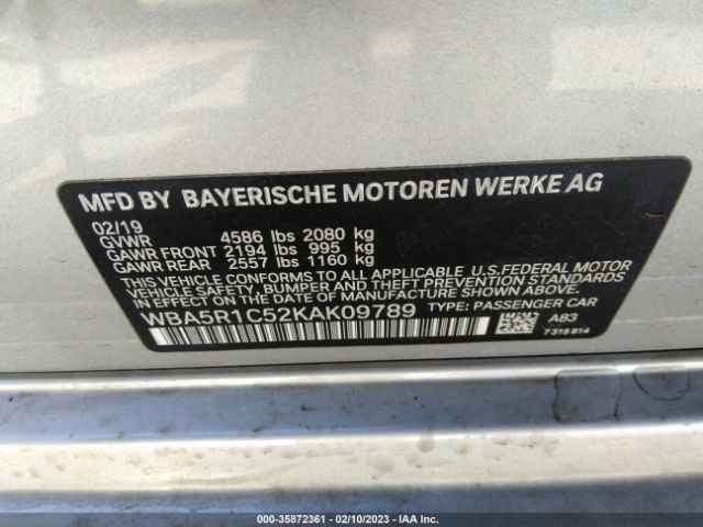 WBA5R1C52KAK09789 BMW 3 Series 330i