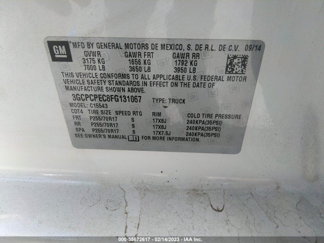 Chevrolet Silverado 1500 Ls 2015 3GCPCPEC8FG131067 Image 9