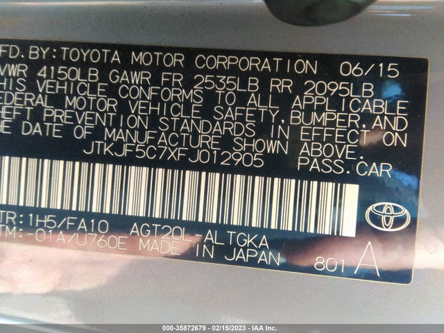 2015 Scion TC, VIN: JTKJF5C7XFJ012905