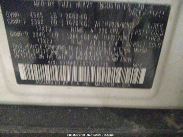 4S4BRBCC6C3226736 Subaru Outback 2.5i Prem