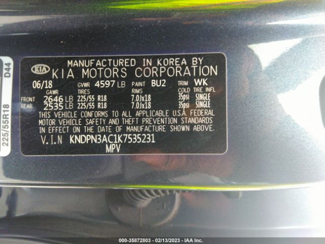 KNDPN3AC1K7535231 KIA Sportage Ex