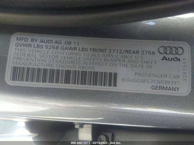 WAUGGAFC7CN039397 Audi A6 3.0t Premium Plus