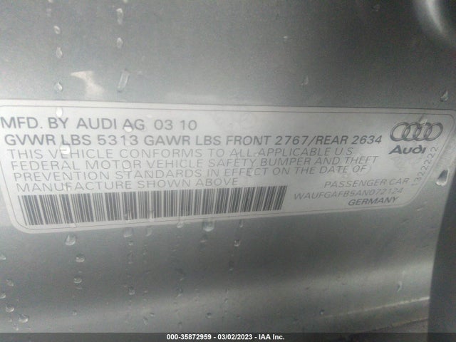 WAUFGAFB5AN072124 Audi A6 3.0t Premium Plus