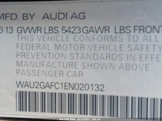 WAU2GAFC1EN020132 Audi A7 3.0 Prestige
